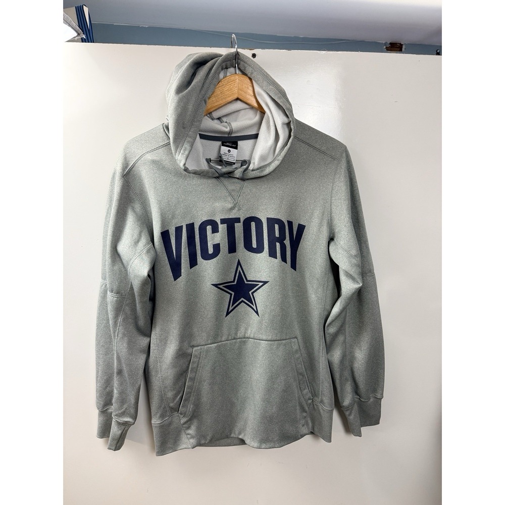 Nike Therma-Fit NFL Dallas Cowboys VICTORY Grey Pullover Hoodie Size M